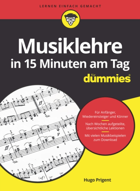 Book cover of: Musiklehre in 15 Minuten am Tag fur Dummies. By: Hugo Prigent