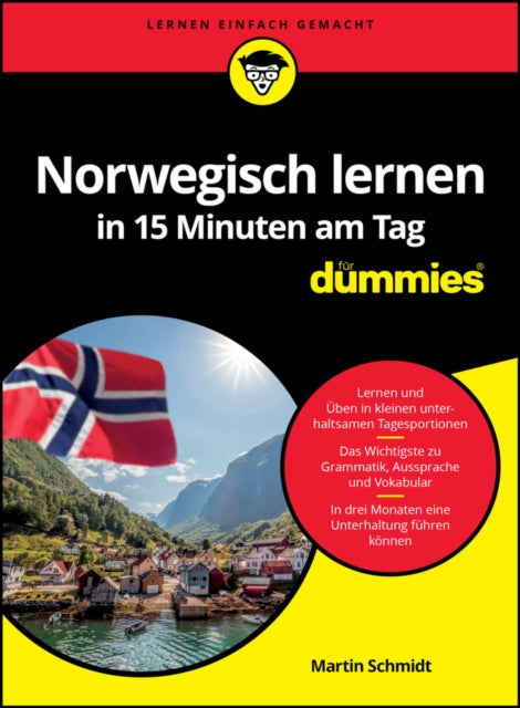 Book cover of: Norwegisch lernen in 15 Minuten am Tag fur Dummies. By: Martin Schmidt