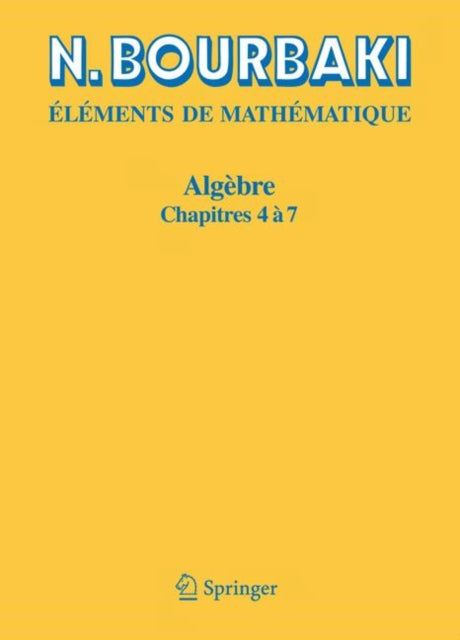 Book cover of: Algebre. By: Nicolas Bourbaki