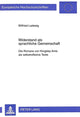 Book cover of: Widerstand als sprachliche Gemeinschaft