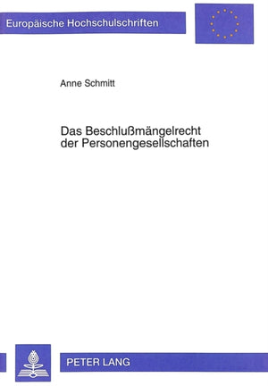 Das Beschlumaengelrecht der Personengesellschaften
