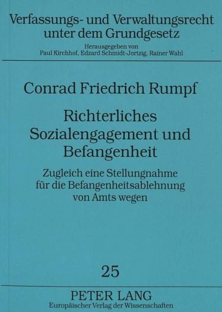 Book cover of: Richterliches Sozialengagement und Befangenheit