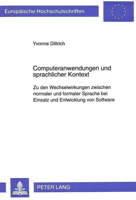 Book cover of: Computeranwendungen und sprachlicher Kontext. By: Yvonne Dittrich