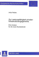 Book cover of: Zur Leistungsfaehigkeit privaten Infrastrukturengagements