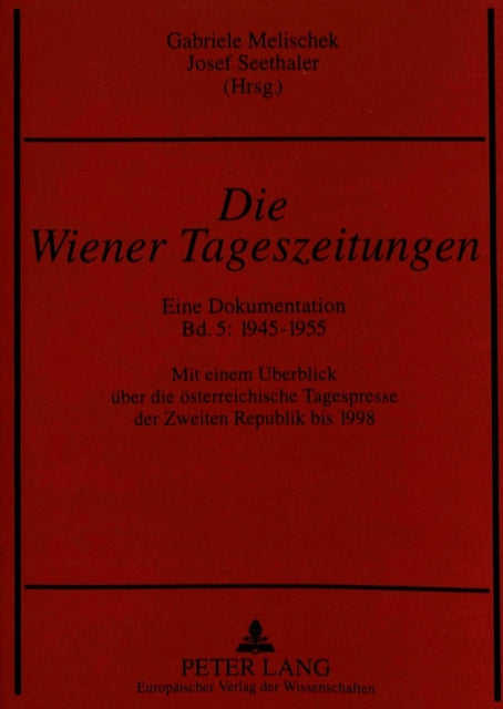 Book cover of: Die Wiener Tageszeitungen