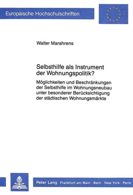 Book cover of: Selbsthilfe als Instrument der Wohnungspolitik?
