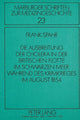 Book cover of: Die Ausbreitung der Cholera in der britischen Flotte im Schwarzen Meer waehrend des Krimkrieges im August 1854