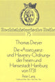Book cover of: Die «Assecuranz- und Haverey-Ordnung» der Freien und Hansestadt Hamburg von 1731
