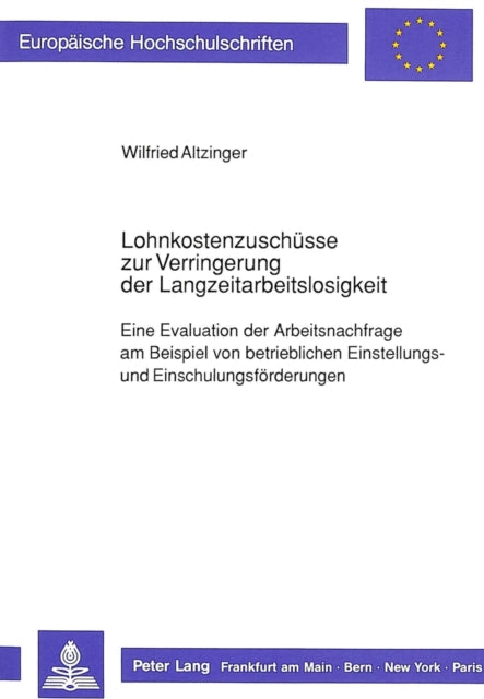 Book cover of: Lohnkostenzuschuesse zur Verringerung der Langzeitarbeitslosigkeit