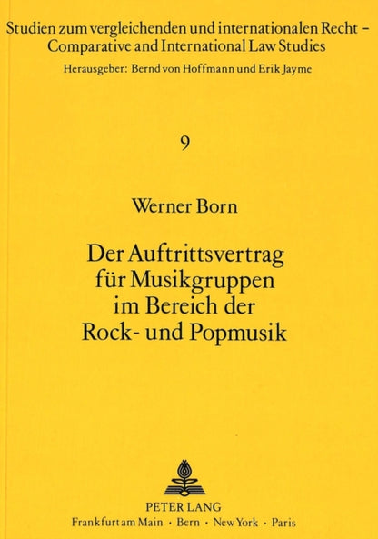 Book cover of: Der Auftrittsvertrag fuer Musikgruppen im Bereich der Rock- und Popmusik