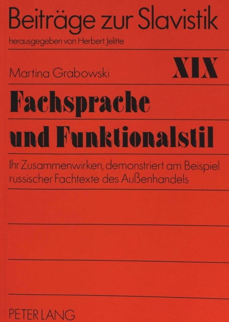 Book cover of: Fachsprache und Funktionalstil