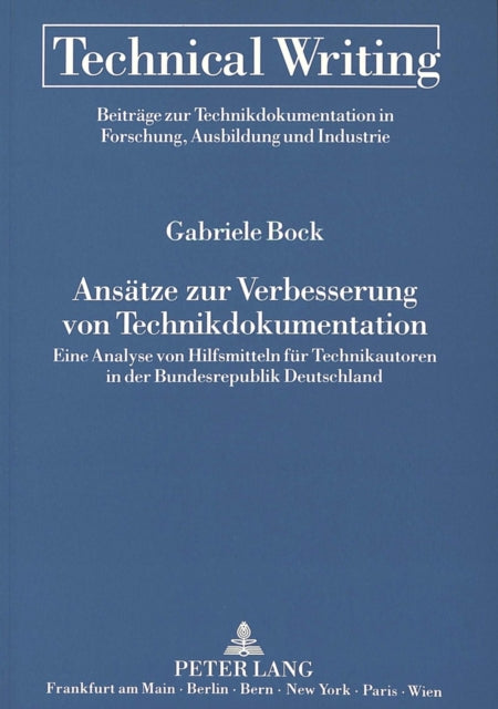 Book cover of: Ansaetze zur Verbesserung von Technikdokumentation