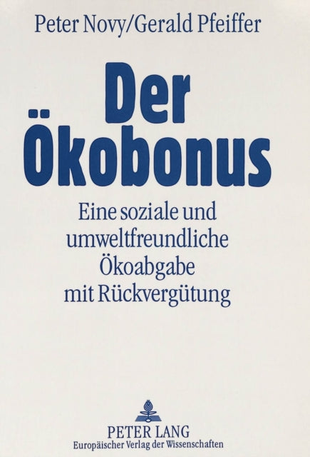 Book cover of: Der Oekobonus. By: Peter Novy