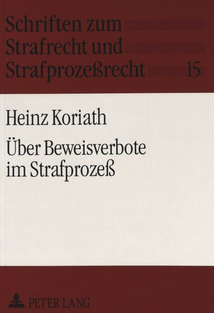 Book cover of: Ueber Beweisverbote im Strafproze