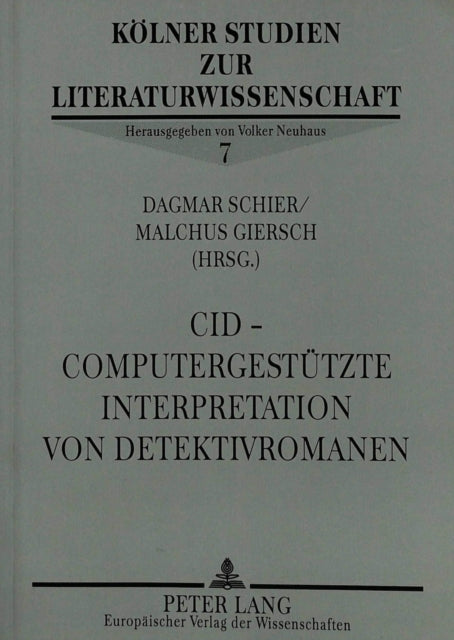 Book cover of: CID - Computergestuetzte Interpretation von Detektivromanen