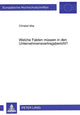 Book cover of: Welche Fakten muessen in den Unternehmensvertragsbericht?