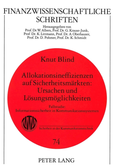 Book cover of: Allokationsineffizienzen auf Sicherheitsmaerkten:- Ursachen und Loesungsmoeglichkeiten