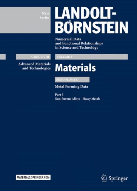 Book cover of: Part 3: Non-ferrous Alloys - Heavy Metals. By: Thilo Spittel