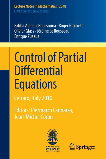 Book cover of: Control of Partial Differential Equations