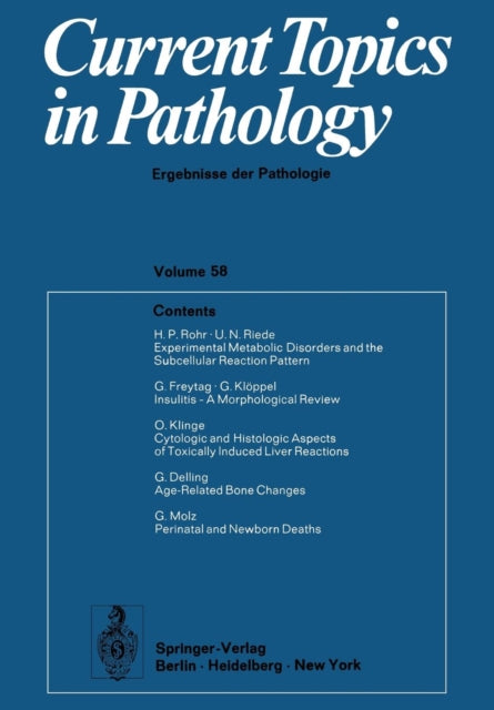 Book cover of: Current Topics in Pathology 58. By: Ekkehard Grundmann