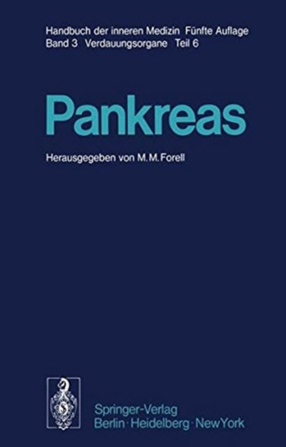 Book cover of: Pankreas. By: M.M. Forell