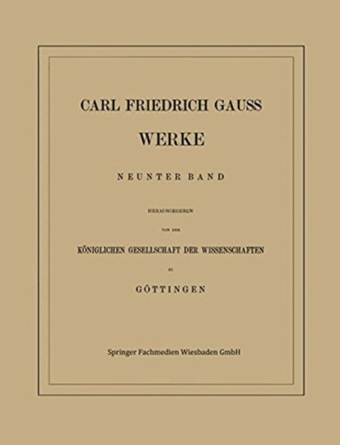 Carl Friedrich Gauss Werke