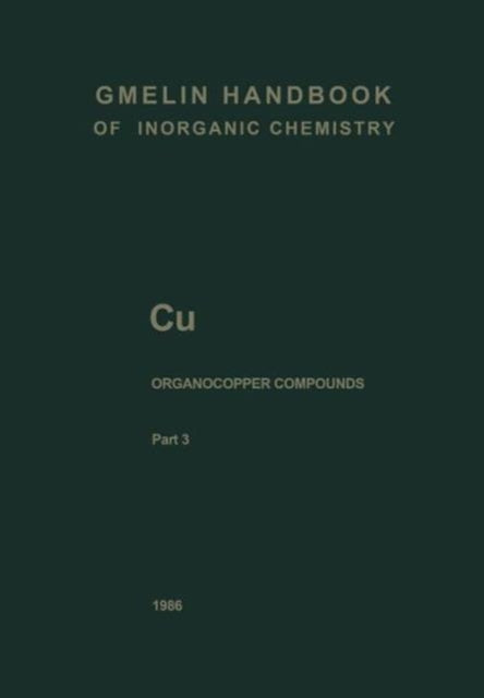 Book cover of: Cu Organocopper Compounds. By: Jürgen Faust