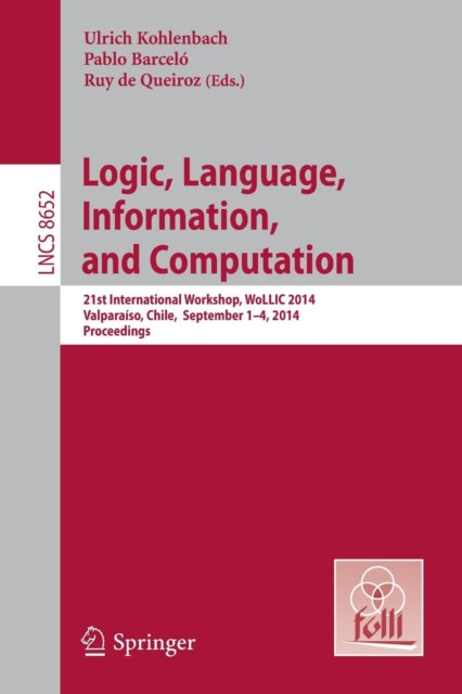 Book cover of: Logic, Language, Information, and Computation. By: Ulrich Kohlenbach