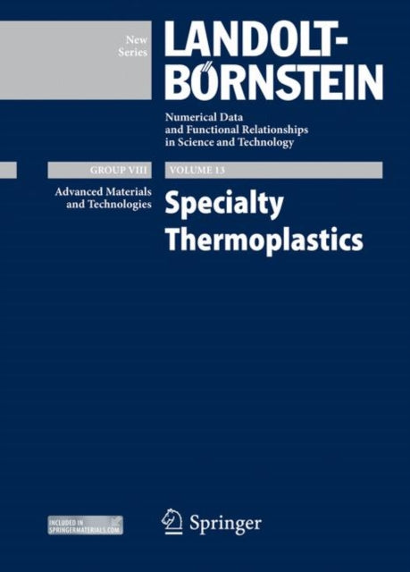 Book cover of: Specialty Thermoplastics. By: Jiri G. Drobny