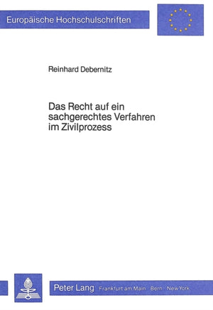Das Recht auf ein sachgerechtes Verfahren im Zivilprozess