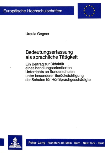 Book cover of: Bedeutungserfassung als sprachliche Taetigkeit