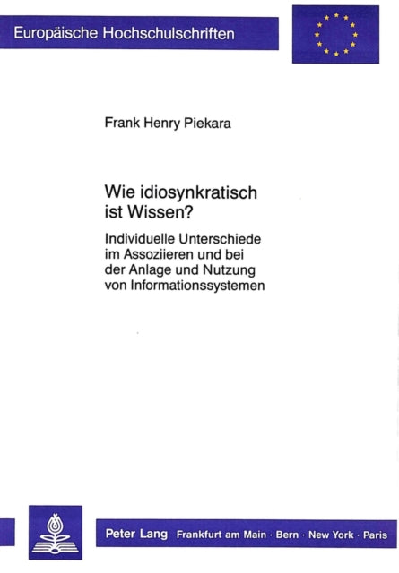 Book cover of: Wie idiosynkratisch ist Wissen?