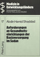 Book cover of: Anforderungen an Gesundheitseinrichtungen der Basisversorgung im Sudan