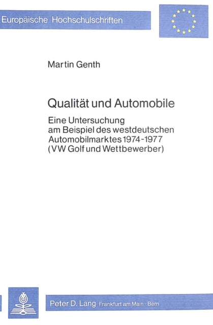 Book cover of: Qualitaet und Automobile