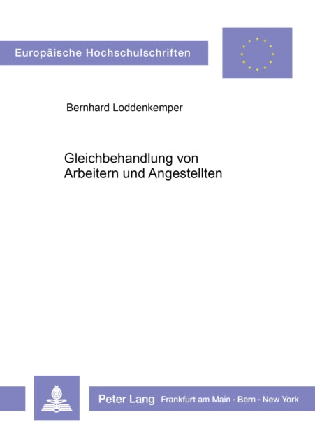 Book cover of: Gleichbehandlung von Arbeitern und Angestellten