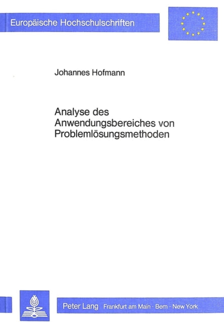 Book cover of: Analyse des Anwendungsbereiches von Problemloesungsmethoden