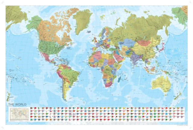 Book cover of: World Political Marco Polo Wall Map with Flags