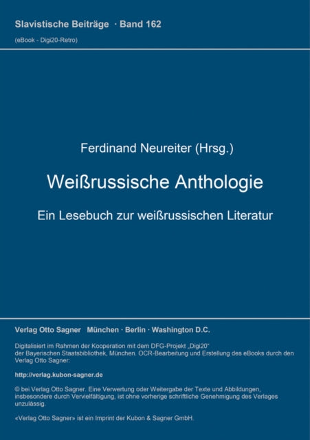 Book cover of: Weirussische Anthologie