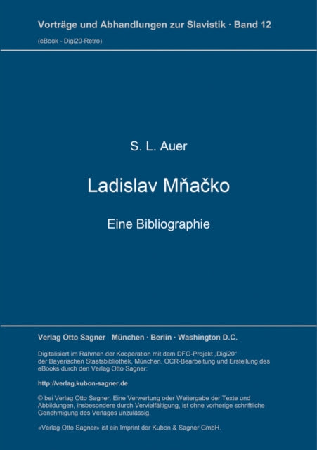Book cover of: Ladislav Mnacko. Eine Bibliographie