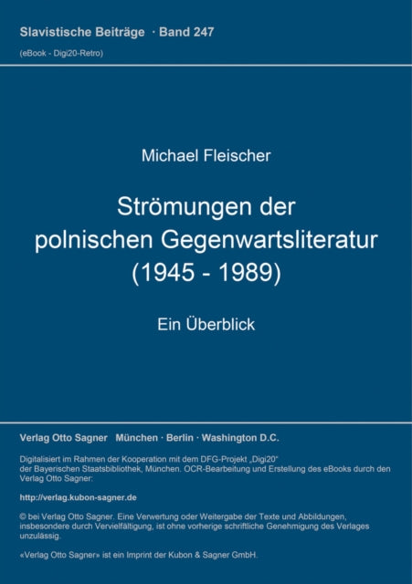 Book cover of: Stroemungen der polnischen Gegenwartsliteratur (1945 - 1989)