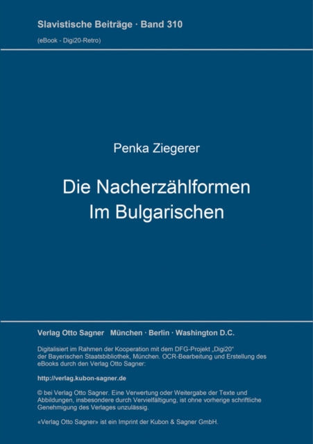 Book cover of: Die Nacherzaehlformen im Bulgarischen