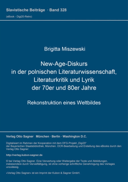 Book cover of: New-Age-Diskurs in der polnischen Literaturwissenschaft, Literaturkritik und Lyrik der 70er und 80er Jahre