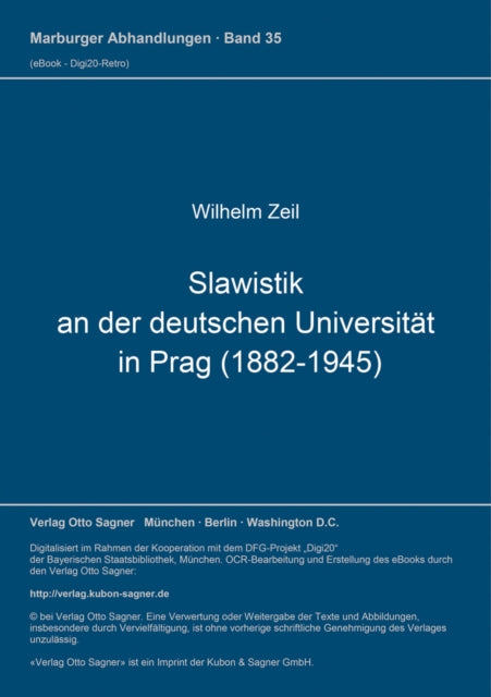 Book cover of: Slawistik an der deutschen Universitaet in Prag (1882-1945)