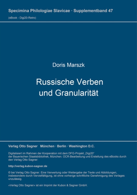 Book cover of: Russische Verben und Granularitaet