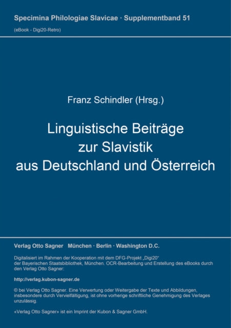 Book cover of: Linguistische Beitraege zur Slavistik aus Deutschland und Oesterreich