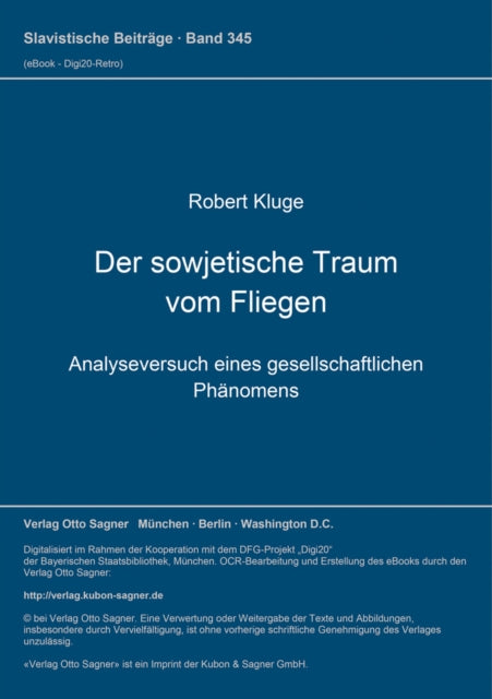 Book cover of: Der sowjetische Traum vom Fliegen