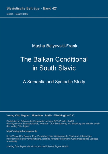 Book cover of: Balkan Conditional in South Slavic