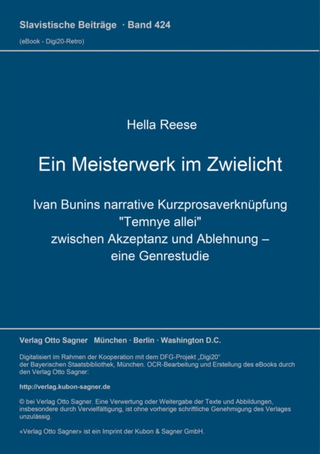 Book cover of: Ein Meisterwerk im Zwielicht