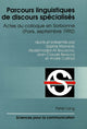 Book cover of: Parcours linguistiques de discours specialises