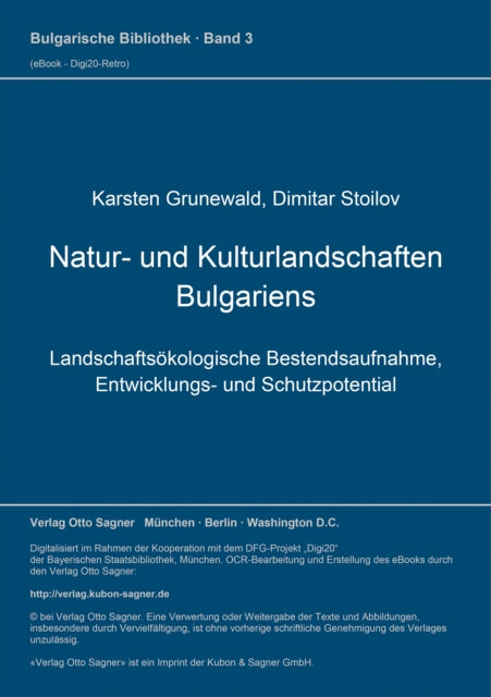 Book cover of: Natur- und Kulturlandschaften Bulgariens. By: Karsten Grunewald